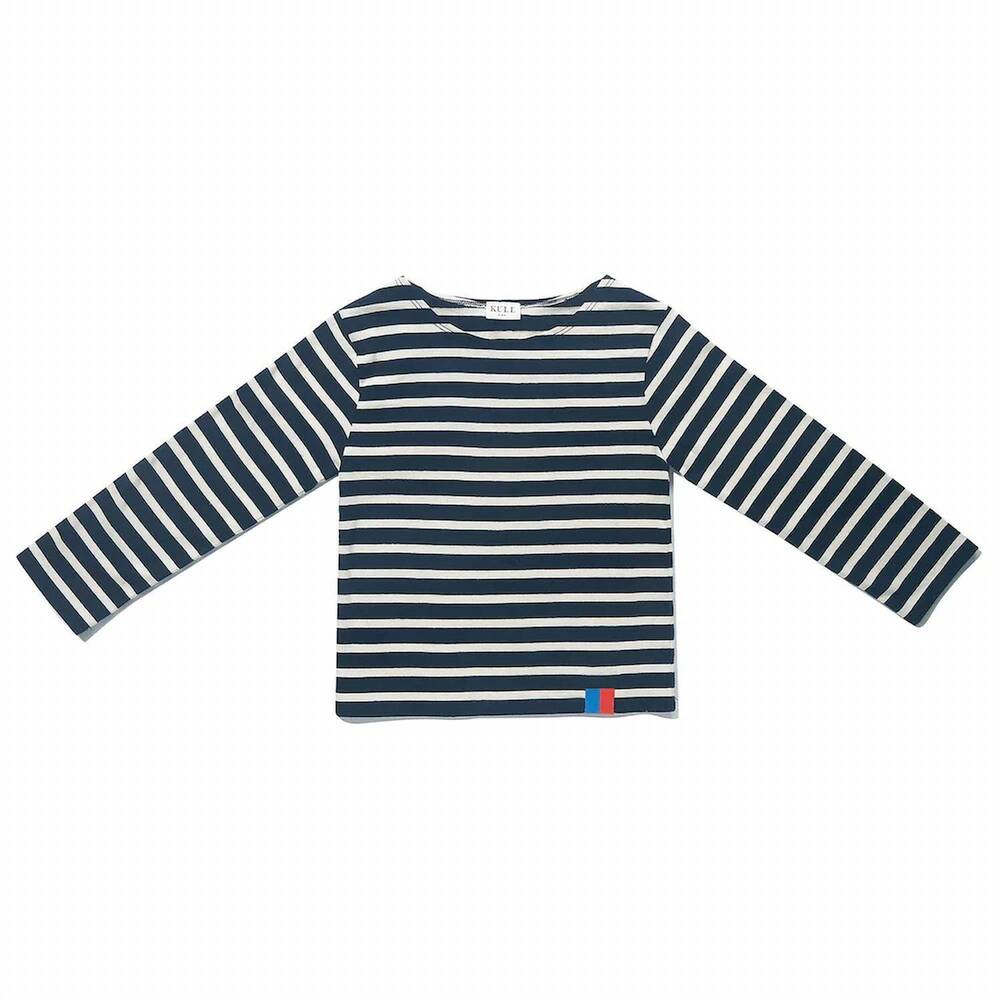 NEW KULE kid's riley long sleeve t-shirt in navy cream